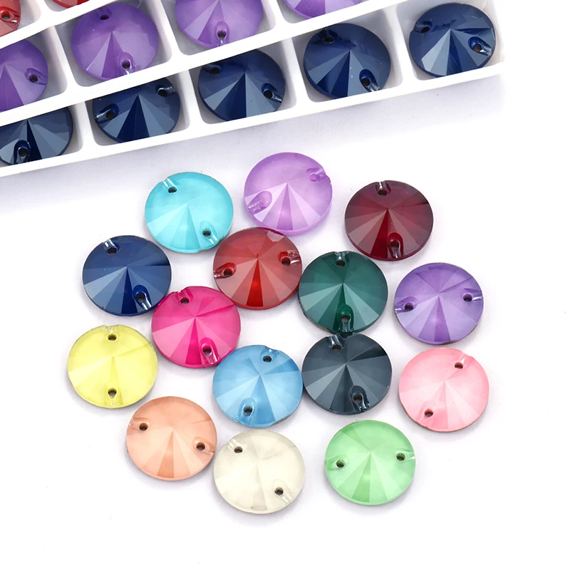 Круглые 15 цветов серия мокко Rivoli K9 стеклянные стразы с плоской задней стороной