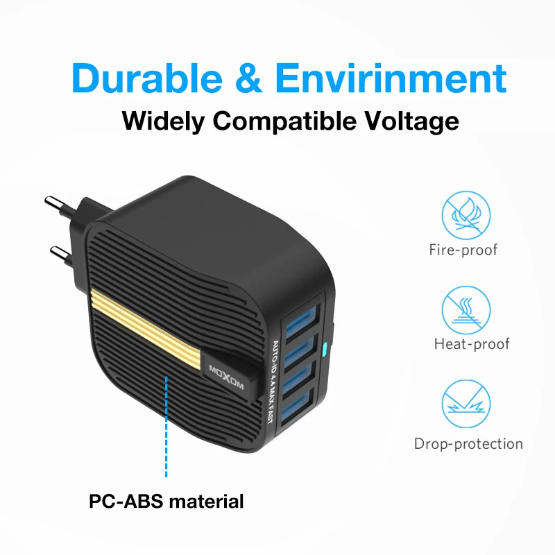 Moxom 4 Порты и разъёмы usb быстро Зарядное устройство smart ic мобильный телефон USB