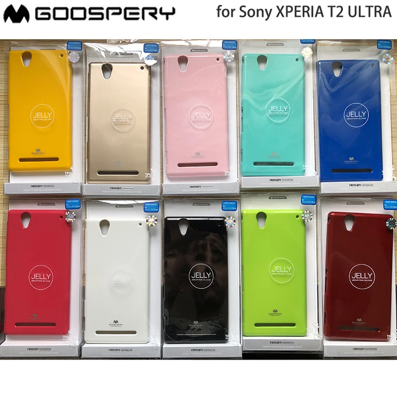 Оригинальный мягкий гибкий чехол Mercury Goospery из ТПУ с жемчужинами для Sony Xperia T2