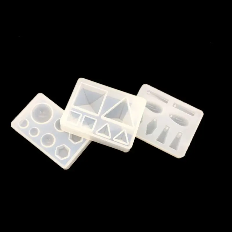 

4 Pcs/set UV Silicone Crystal Epoxy Mold with Hole Pendant Small Pyramid Geometry Molds DIY Jewelry Making Mould 203B
