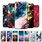 Силиконовый чехол для Samsung Galaxy M01 Core, мягкий бампер из ТПУ для Samsung M01 Core M 01 M01Core с цветочным рисунком, черный чехол для телефона