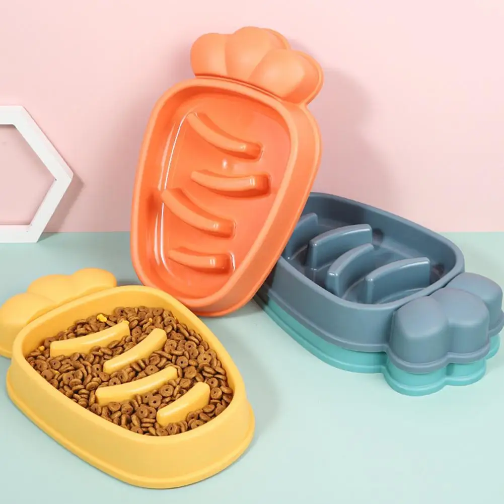 

Миска для собак и кошек миски для кормления домашних животных с противоскользящим ковриком, редис, щенок, котенок, блюда для медленного корм...