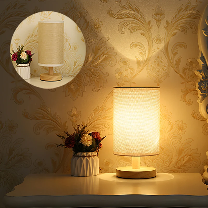 

NEW Bedside Lamp Night Light Warm White Bulb Gift Wood Table lamp Baby Sleeping Light Decoration Indoor Lighting#30