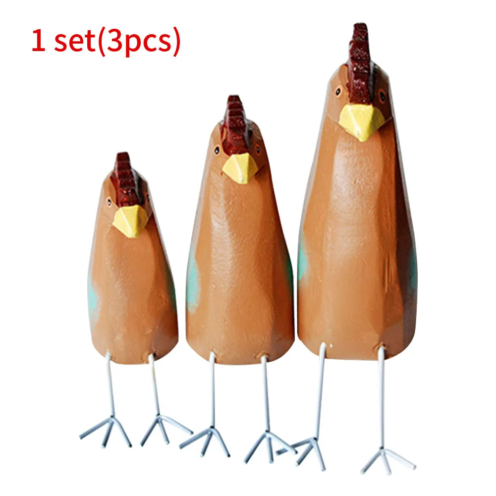 3 шт. резьба по дереву расписные ремесла миниатюрная курица форма подарок на день