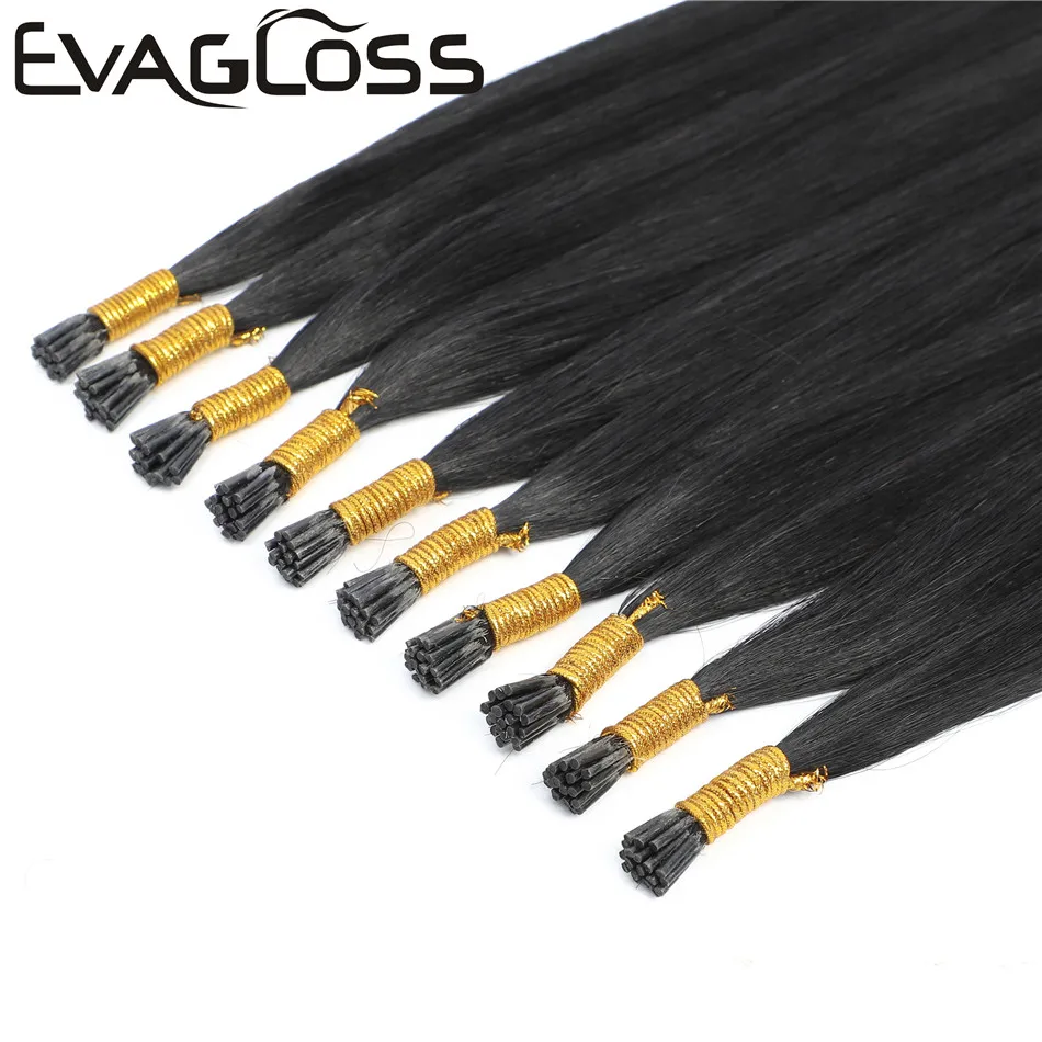 Волосы для наращивания EVAGLOSS 0 8 г/прядь I Tip настоящие человеческие волосы Remy