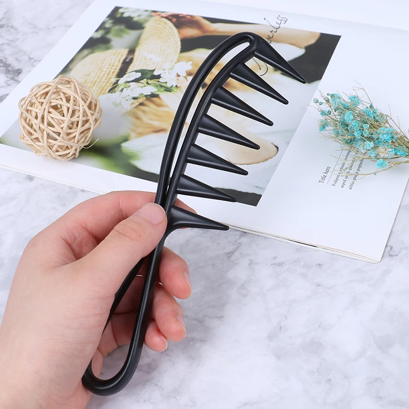 

Hot New Wide Teeth Hairbrush Fork Comb Men Beard Hairdressing Brush Barber Shop Styling Tool Salon Accessory Afro Hairstyle