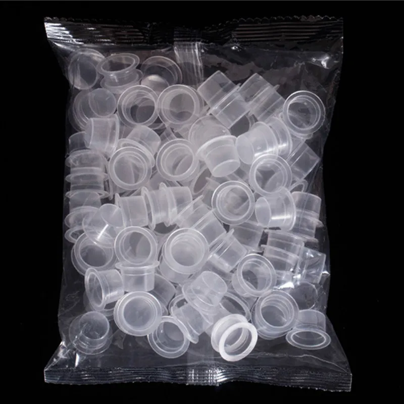 100 шт./лот Пластиковый Перманентный макияж прозрачный размер S/M тату чернила