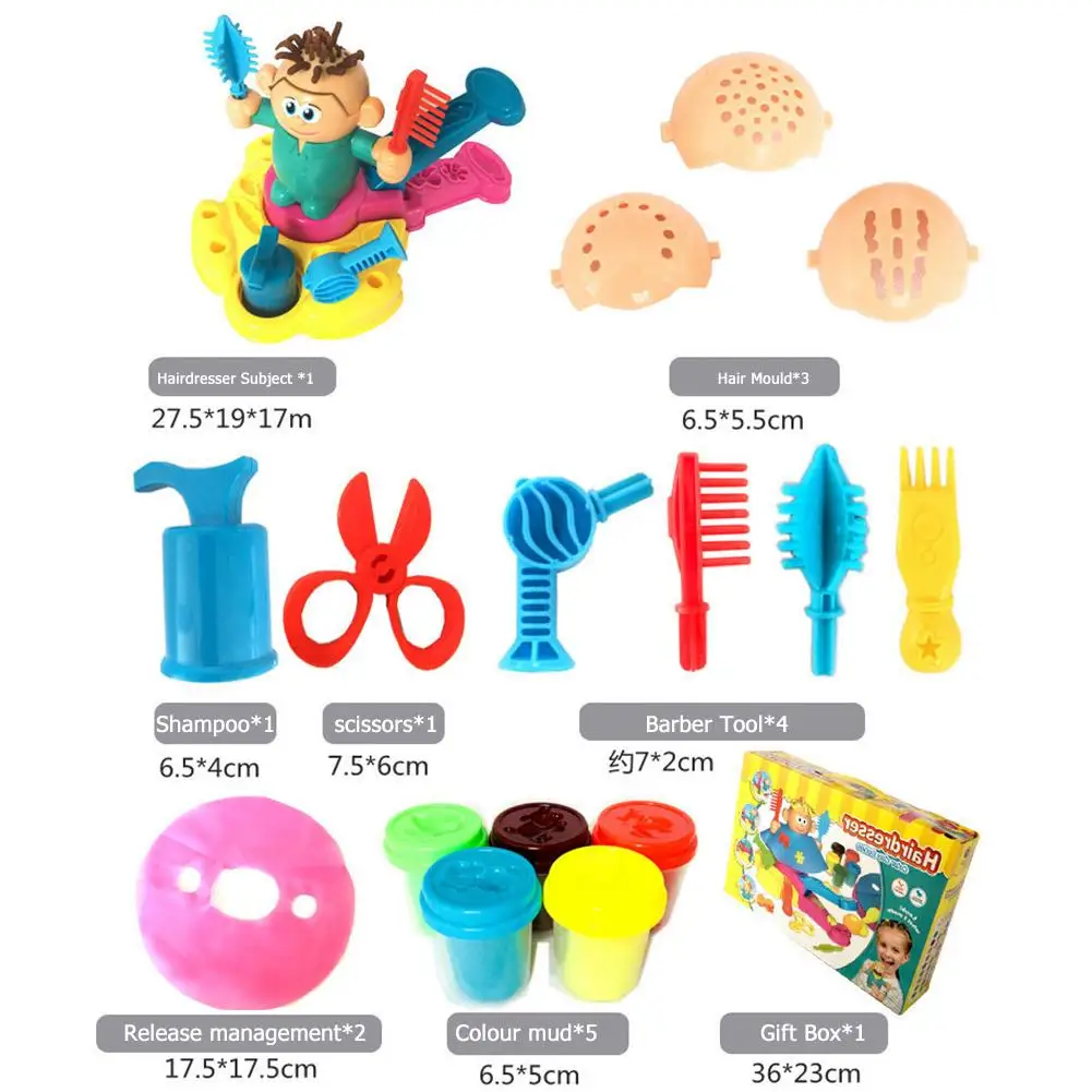 

DIY Hairdressing Modeling Barber Puzzle Mud Plasticine Toy for Kid Children Gift Developing Logical Thinking Reasoning