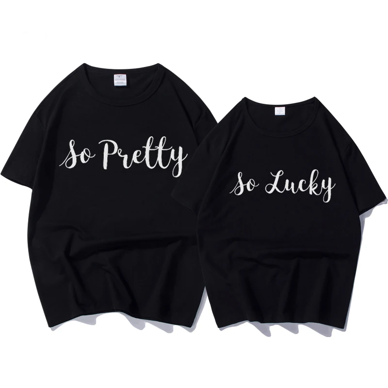 Женская забавная футболка с надписью So Pretty одежда для пар влюбленных женская