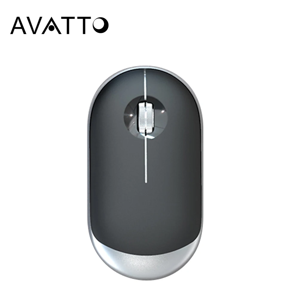 Беспроводная компьютерная оптическая мышь AVATTO Bluetooth + 2 4 ГГц металлическое колесо
