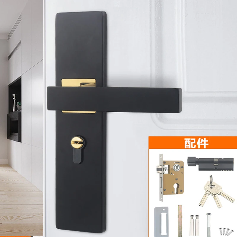 Бесшумная деревянная дверная ручка для спальни замок с ключами Наружная