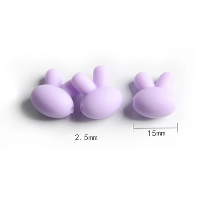 

Rabbit Silicone Beads Cute Cartoon Baby Teethers Food Grade Baby Teething Toys For Pacifier Chain Necklace DIY Accessories