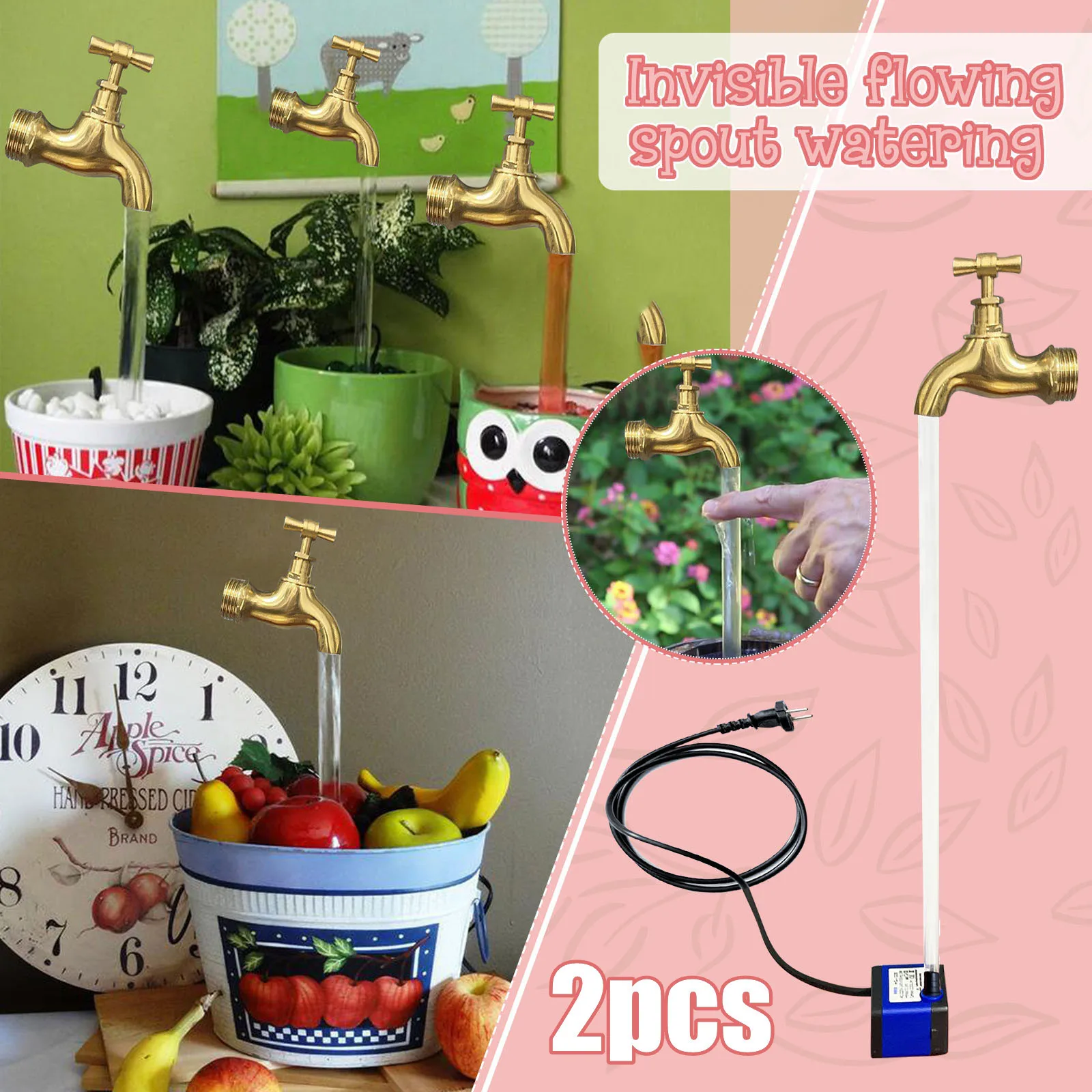 

Invisible Flowing Water Watering Can Decoration Home Furnishing Statues Ornament Home Sculptures Craft Realistic faucet stream