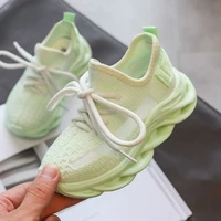 original running shoes 2021 boys solid color soft breathable fashion girls socks shoes green gray casual kid sneakers size 26 36