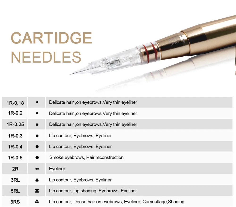 Biomaser 1R одноразовый Перманентный макияж картридж иглы татуировки с наконечниками