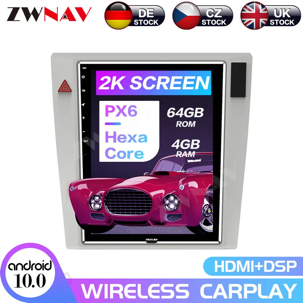 

10.4''Tesla Android 10.0 PX6 4+64GB voice control Built-in CARPLAY Car Radio FOR VOLKSWAGEN Magotan 2009-2015 GPS Navigation