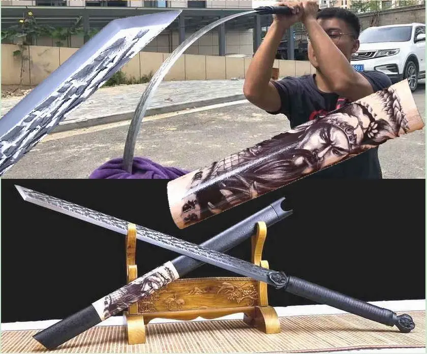 

Handmade High Quality Chinese Kung Fu Sword Sharp HRC60 Spring Steel Blade Wu Shu Dao Full Tang