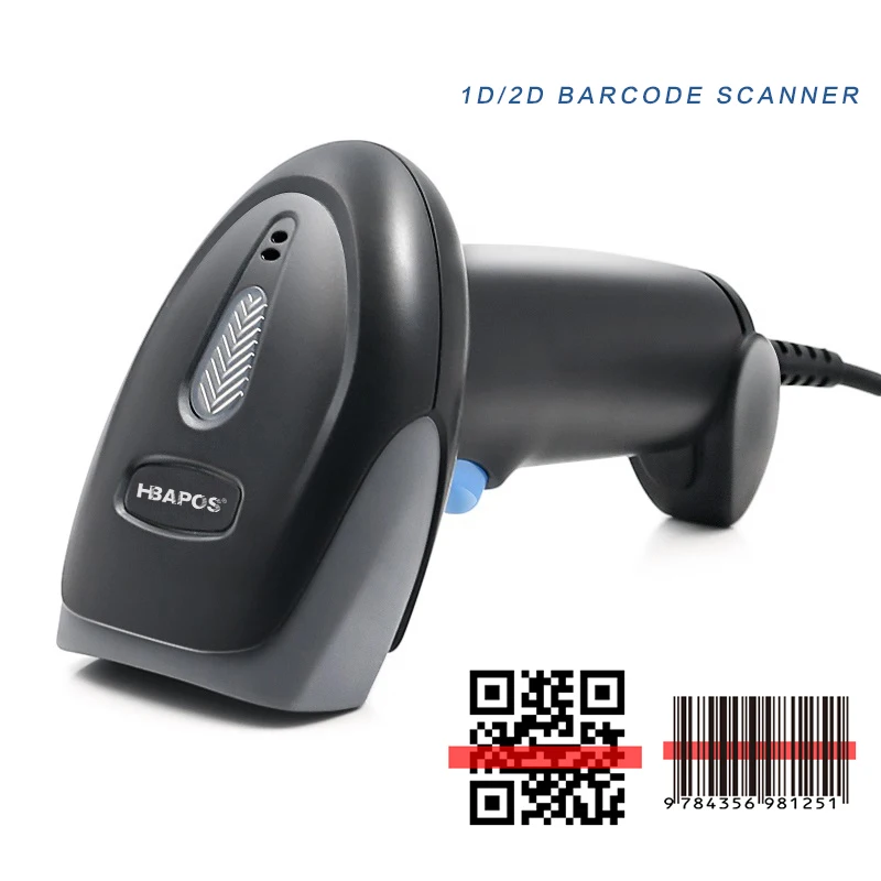 

2D barcode scanner hand-held 1D 2D QR code reader portable Wireless/Wired high performance for supermarket store mobile payment