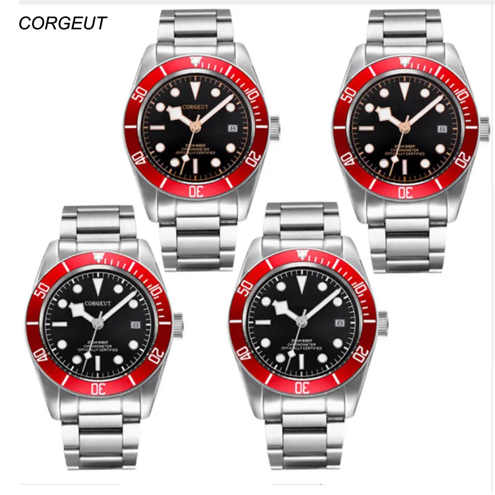 Corgeut люксовый бренд сапфировое стекло светящиеся военные механические часы