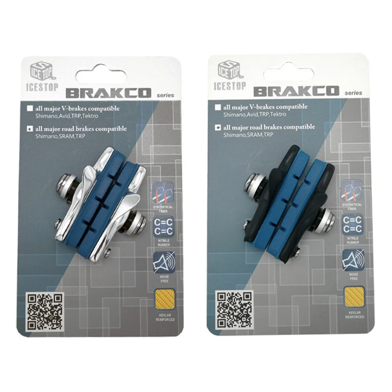 

BRAKCO Carbon Fiber Wheel Brake Shoes Replaceable Noise Reduction Road Bike Carbon Wheel C Clamp Brake Pad for Brompton