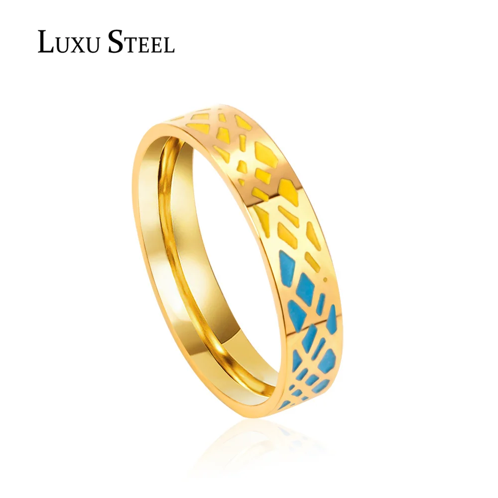 

LUXUSTEEL Gold Color Rings Engagement Rings Party Trendy Style Stainless Steel Wedding Rings Wholesale Party Gift