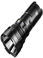 black flashlight bright battery rechargeable adjustable flashlight shock resistant aluminum alloy lanterna household lamp eb50sd