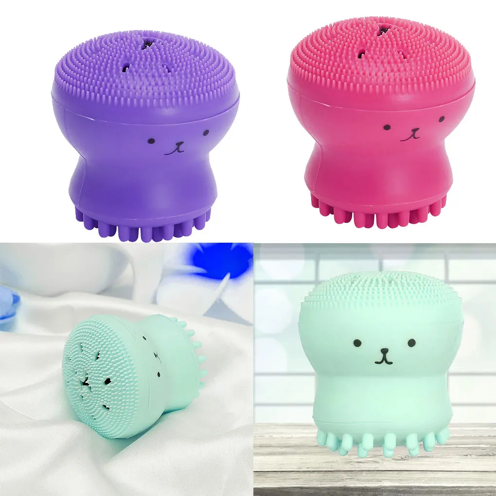 

Portable Cartoon Facial Brush Face Cleaning Tool Silicone Exfoliating Scrubber Deep Pore Cleaning Cleanser Massage Cleaner