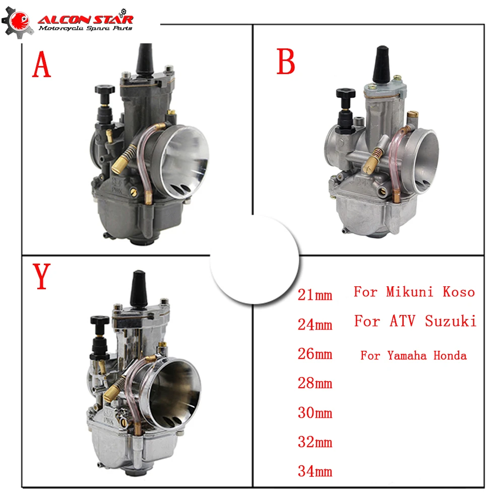 Мотоциклетный карбюратор Alconstar 21 24 26 28 30 32 34 мм PWK 2T/4T с power jet Carb гоночный Кроссовый
