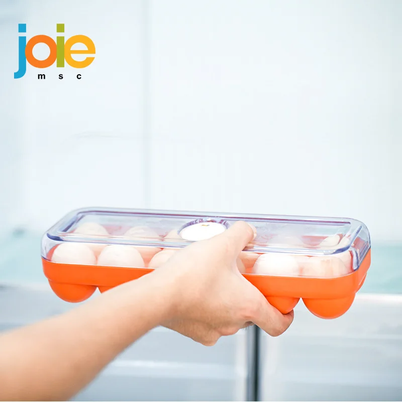 

JOIE Egg Storage Box Egg Tray Containers Kitchen Refrigerator 12 Grids Eggs Plastic Cover Dispenser Airtight Fresh Preservation