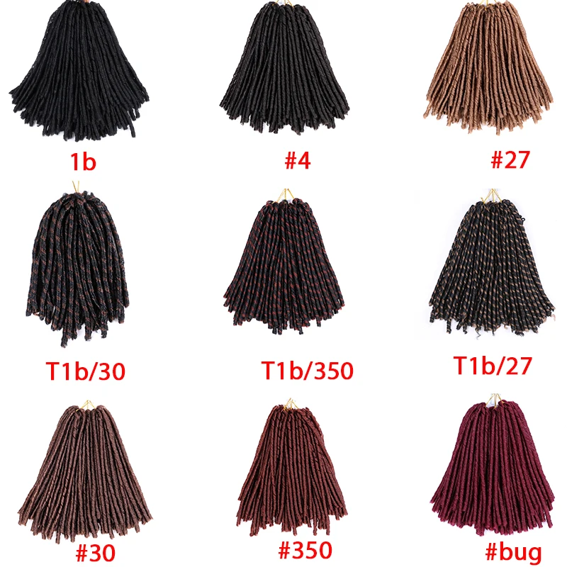 

Soft Faux Locs Crochet Braids Hair 14 Inch Short Straight Locs Crochet Hair Ombre Synthetic Dread Locks Braiding Hair Extensions