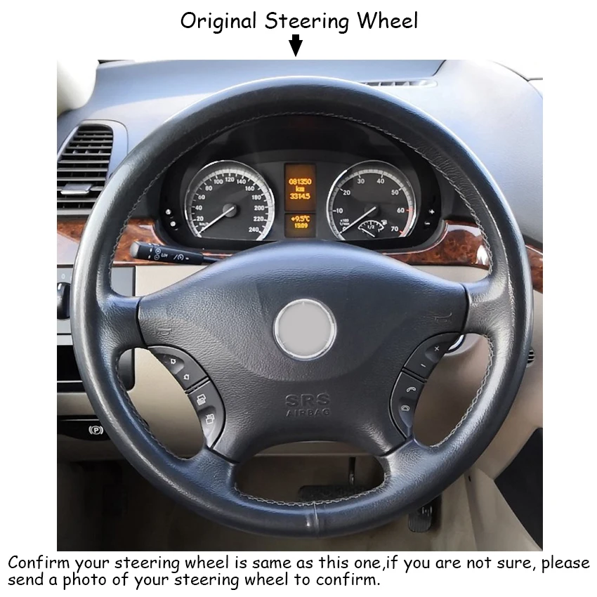 cardak diy hand stitched black artificial leather car steering wheel cover for mercedes benz viano w639 2006 2011 vito 2010 2015 free global shipping
