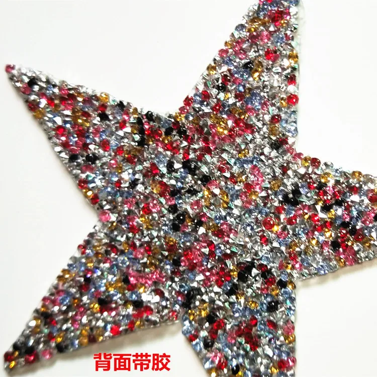Стразы с пятиконечной звездой 50 шт. красные нашивки блестками и аппликациями в