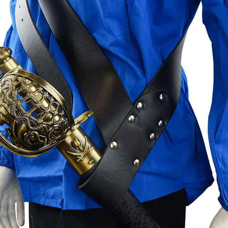 

Medieval Shoulder Strap Sword Holder Sheath Scabbard For Adult Men Larp Knight Weapon Cosplay Gear Rapier Ring Belt Holster Frog
