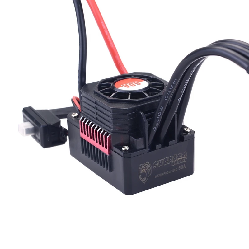 

SURPASS HOBBY KK Waterproof Sensorless Brushless ESC 60a Speed Controller for 1/10 RC Car Truck Car Toys