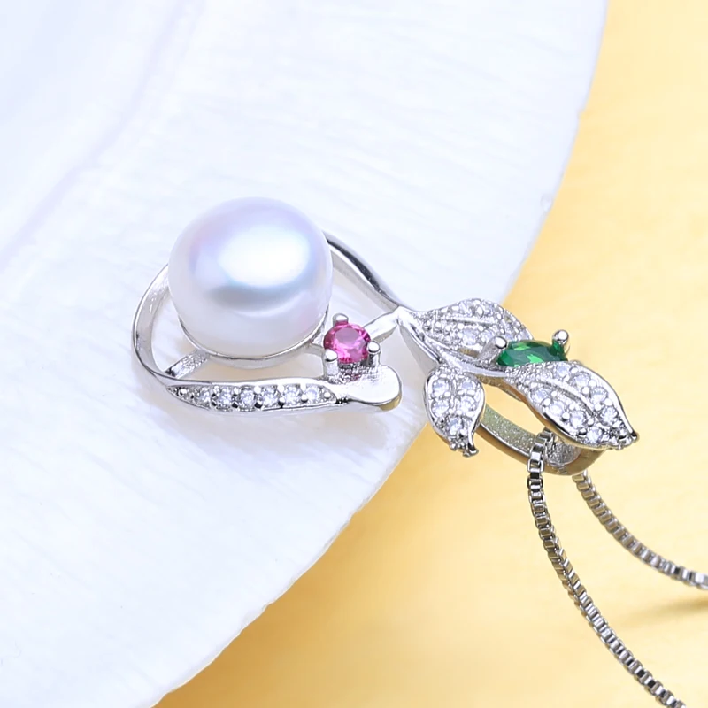 Женское ожерелье из серебра 925 пробы с натуральным пресноводным жемчугом |