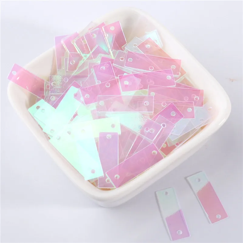 Квадратные прямоугольные пайетки с двумя отверстиями 6 х19 мм 200 шт.|flat sequins|sequins