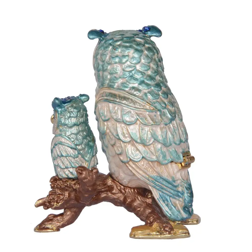 Футляр для ювелирных изделий с изображением совы на ветке