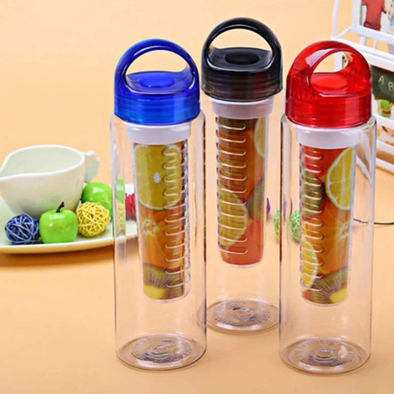Drink cup plastic 700ml Plastic Fruit Infuser Water Bottle with Filter Leakproof Sport Hiking Camping E2S | Дом и сад