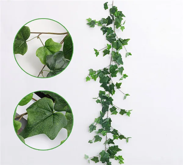 6 Artificial Ivy Leaf Eucalyptus Leaves Home Decor Wedding Decoration Plants Plastic Green Long Vine Fake Foliage Handmade 180cm - Цвет: 6