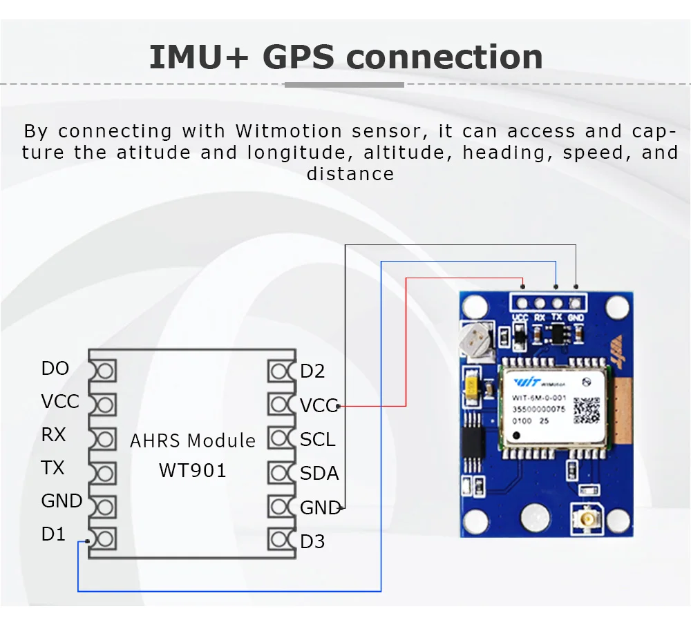 WitMotion Высокоточный WT NEO6M Серийный GPS модуль низкое потребление Satalite датчик мощный
