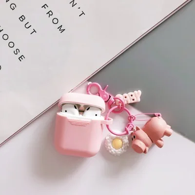 QYS056 Горячая История игрушек Airpods брелок 3D Динозавр Дейзи Hudi чехол для наушников для Apple Airpods 1 2 Защитная силиконовая крышка брелок - Цвет: QYS056