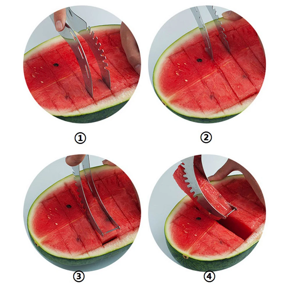 1 PCS Party Supply Stainless Steel Cut Fruit Watermelon Cutter Fast Slicer Smart Kitchen Cutting Tool |