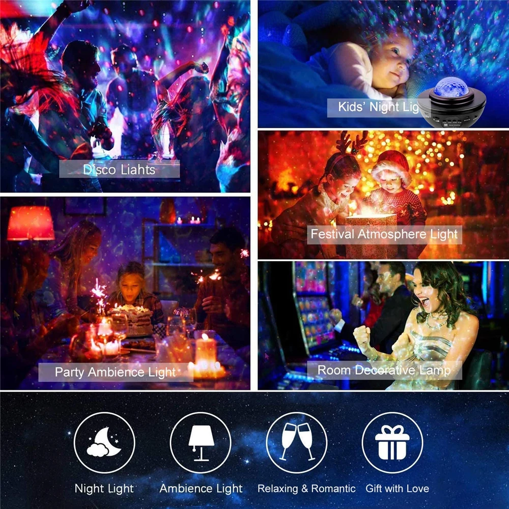 VIP светодиодный проектор океанских волн Звездный Ночной светильник