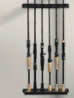wall mounted horizontal rod rack black six hole fishing holder fishing rod display stand 6 hole fishing rod holder kayak fishing