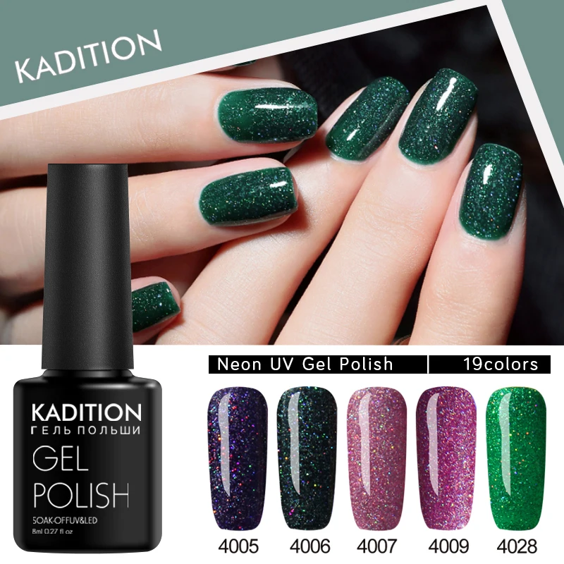KADITION неоновый УФ счастливый Гибридный гель покрытые лаком ногти художественный