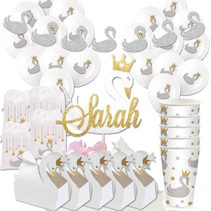 Лебедь на день рождения блестящие топперы Лебедь вечерние украшения на день рождения с изображением лебедя блеск бумажный Топпер на торт украшения для вечеринки в честь Дня Рождения вечерние поставки