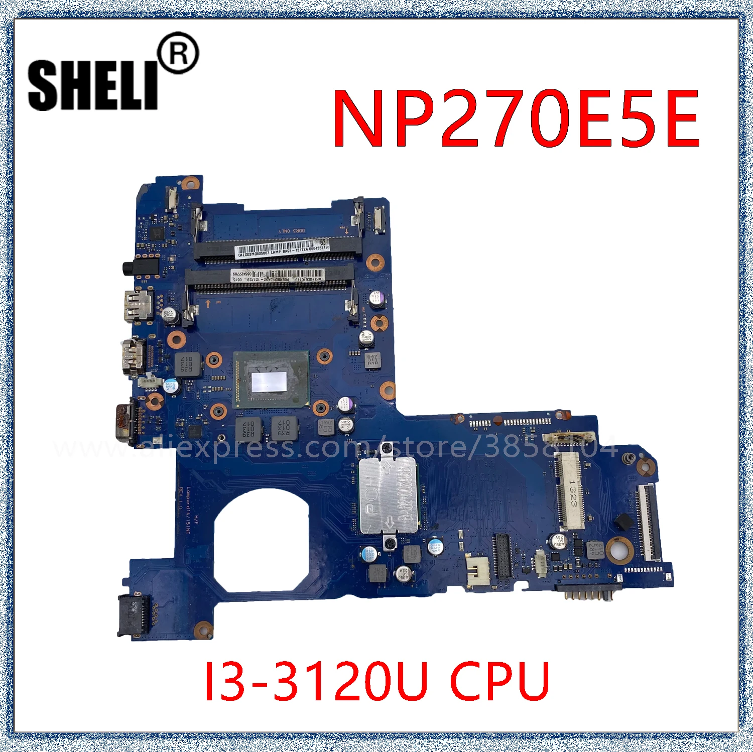 Шели для Samsung NP270 NP270E5E материнская плата портативного компьютера с I3-3120U процессор