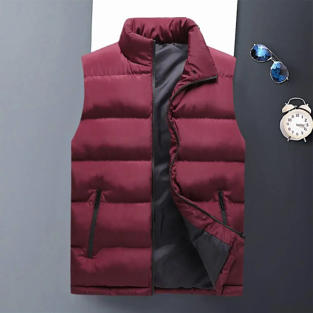 

Men's Sleeveless Waistcoat 2021 Breathable Men Vest Large Pocket Polyester Warm Thick Men Waistcoat for Winter