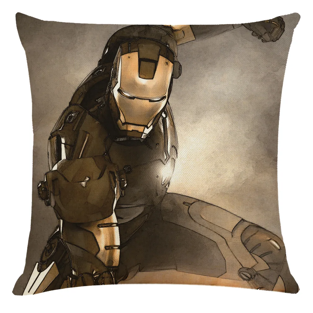 

Disney Avengers Spiderman Ultron Era Hero Printing Cotton Linen Pillowcase Home Sofa Pillow Marvel Accessories Nap Pillowcovers