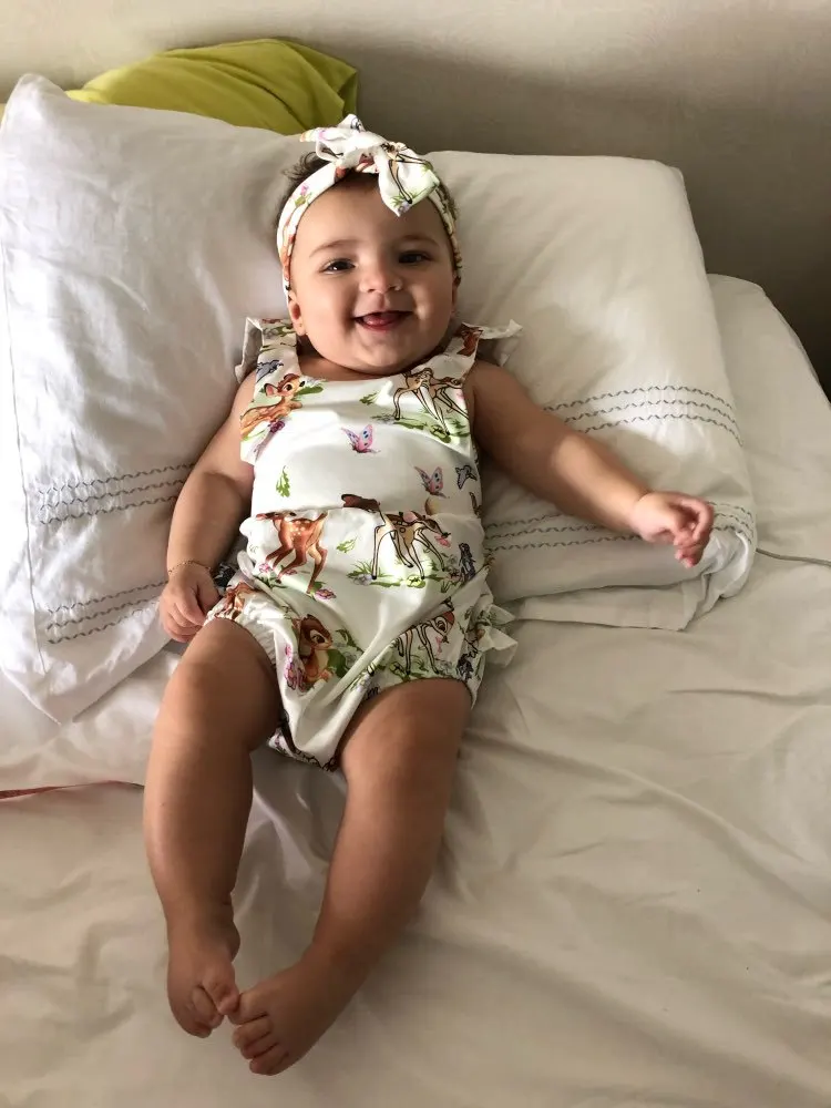 Модный детский летний комбинезон с коротким рукавом для новорожденных девочек |